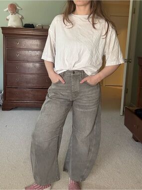 We The Free Faded Gray High-Rise Good Luck Barrel Jeans